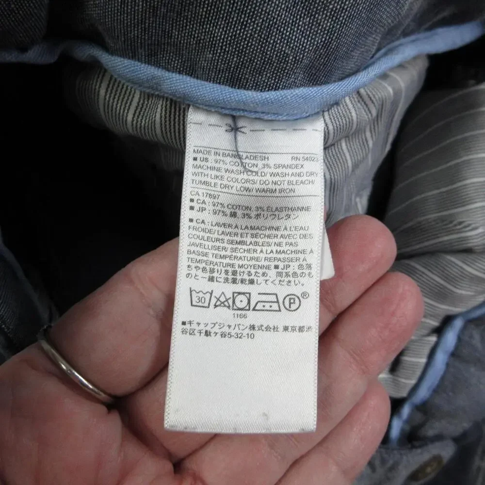 Banana Republic Pants Mens 38x30 Blue Weathered Mason Chino Slim 37x27.5*